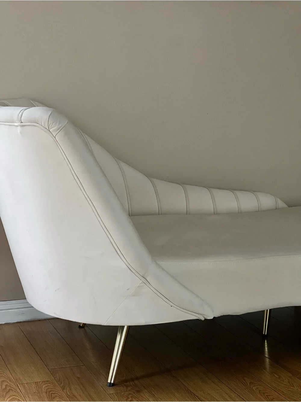Cream Channel-Tufted Accent Chair - Neutral Upholstery